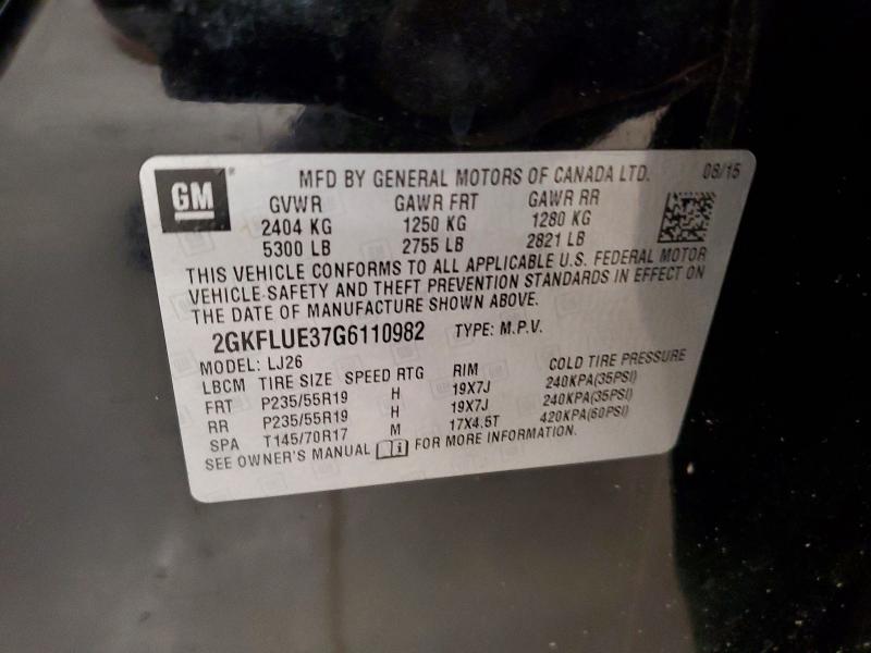 2016 Gmc Terrain მანქანა იყიდება აუქციონზე, vin: 2GKFLUE37G6110982, აუქციონის ნომერი: 50231146
