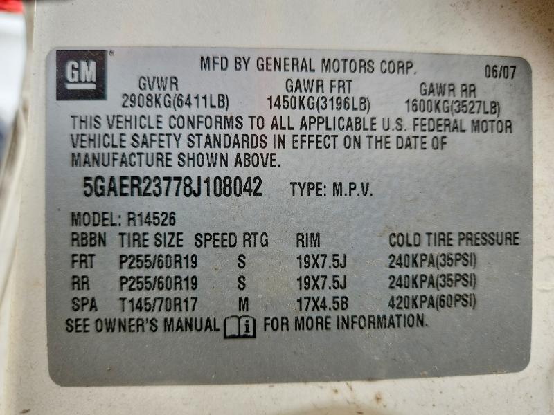Продаж на аукціоні авто 2008 Buick Enclave, vin: 5GAER23778J108042, номер лоту: 49374796