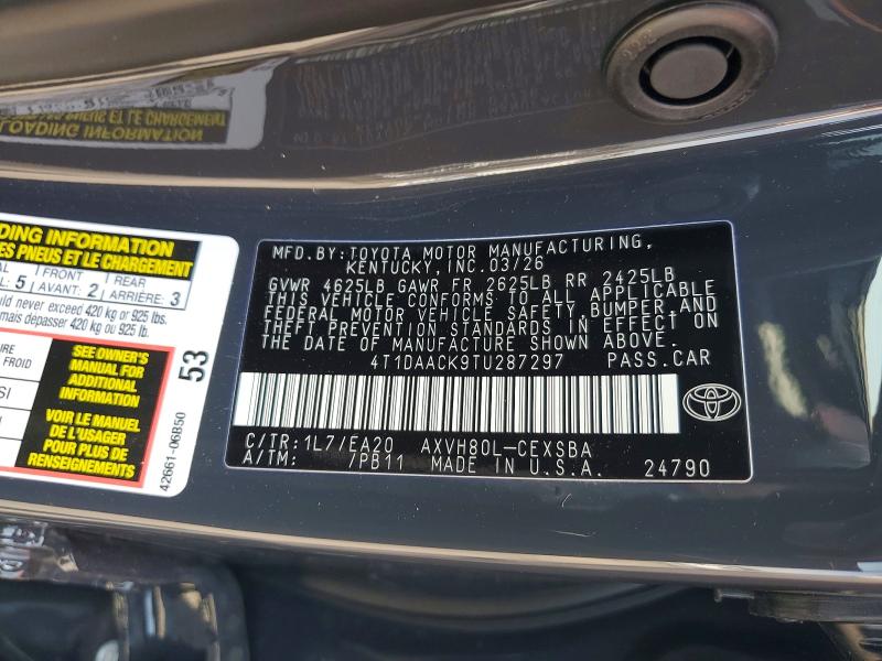 Продажа на аукционе авто 2026 Toyota Camry, vin: 4T1DAACK9TU287297, номер лота: 51453706