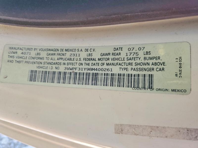 Продажа на аукционе авто 2008 Volkswagen New Beetle, vin: 3VWPF31Y98M400261, номер лота: 50627616