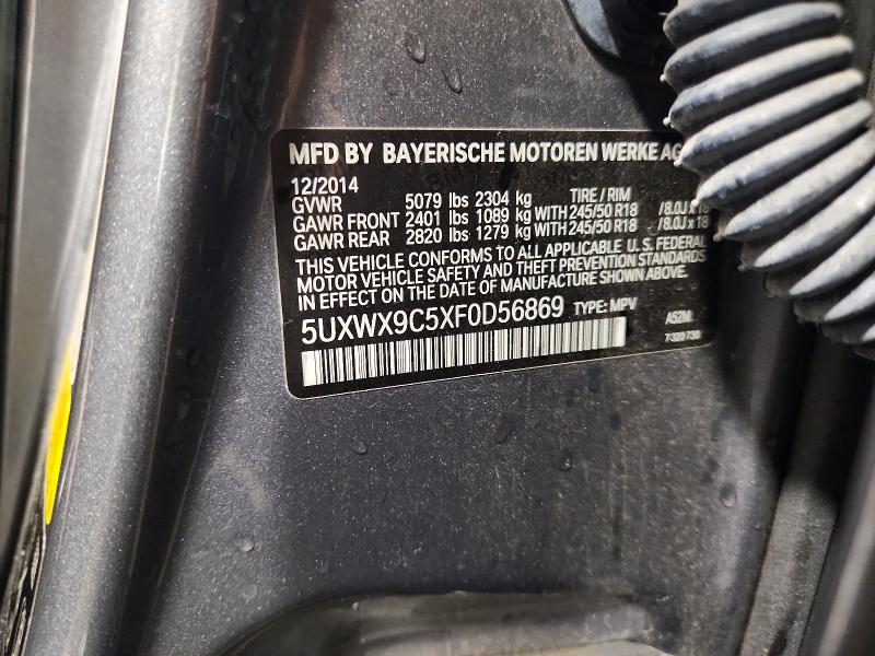 Продаж на аукціоні авто 2015 Bmw X3, vin: 5UXWX9C5XF0D56869, номер лоту: 50709586