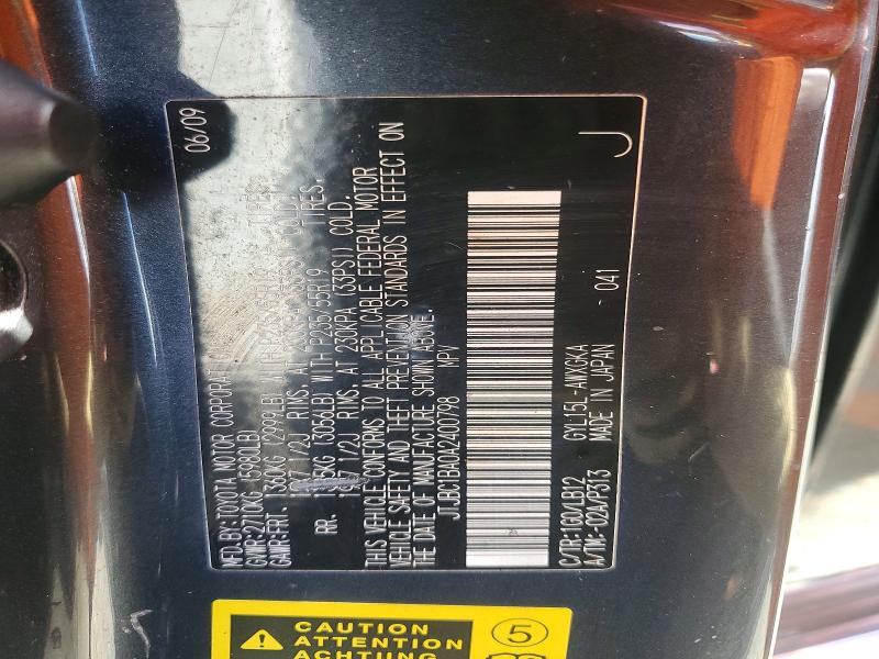 50811496 :رقم المزاد ، JTJBC1BA0A2400798 vin ، 2010 Lexus Rx 450h مزاد بيع