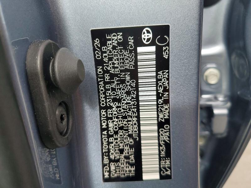 2026 Toyota Corolla Hybrid მანქანა იყიდება აუქციონზე, vin: JTDBCMFE4T3142140, აუქციონის ნომერი: 51770586
