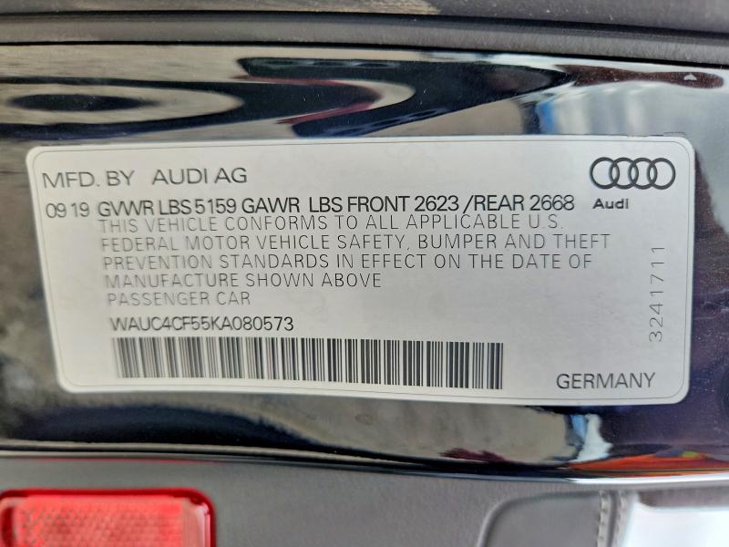 Продажа на аукционе авто 2019 Audi S5, vin: WAUC4CF55KA080573, номер лота: 48503586