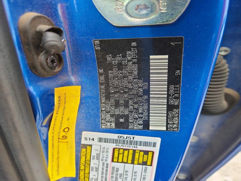 50474556 :رقم المزاد ، 5TFRU54188X017188 vin ، 2008 Toyota Tundra مزاد بيع