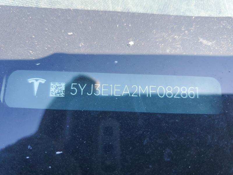 47693496 :رقم المزاد ، 5YJ3E1EA2MF082861 vin ، 2021 Tesla Model 3 مزاد بيع