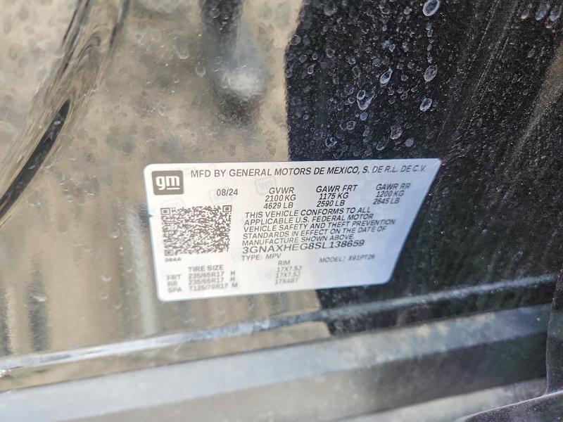 49967416 :رقم المزاد ، 3GNAXHEG8SL138659 vin ، 2025 Chevrolet Equinox مزاد بيع