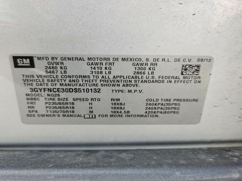 2013 Cadillac Srx მანქანა იყიდება აუქციონზე, vin: 3GYFNCE30DS510132, აუქციონის ნომერი: 49154446