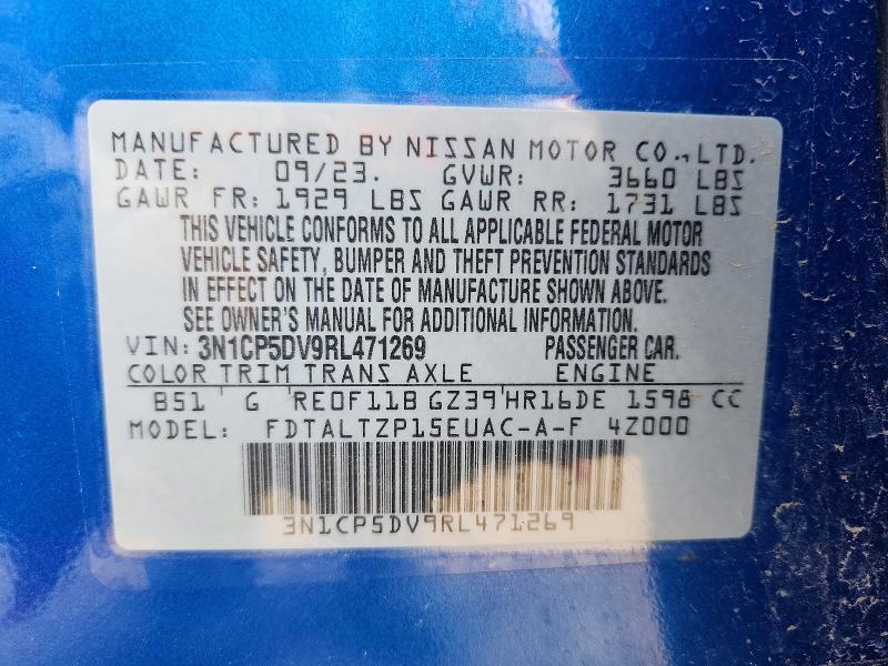 51559836 :رقم المزاد ، 3N1CP5DV9RL471269 vin ، 2024 Nissan Kicks مزاد بيع