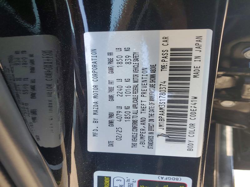 50939586 :رقم المزاد ، JM1BPAAM3S1780374 vin ، 2025 Mazda 3 مزاد بيع