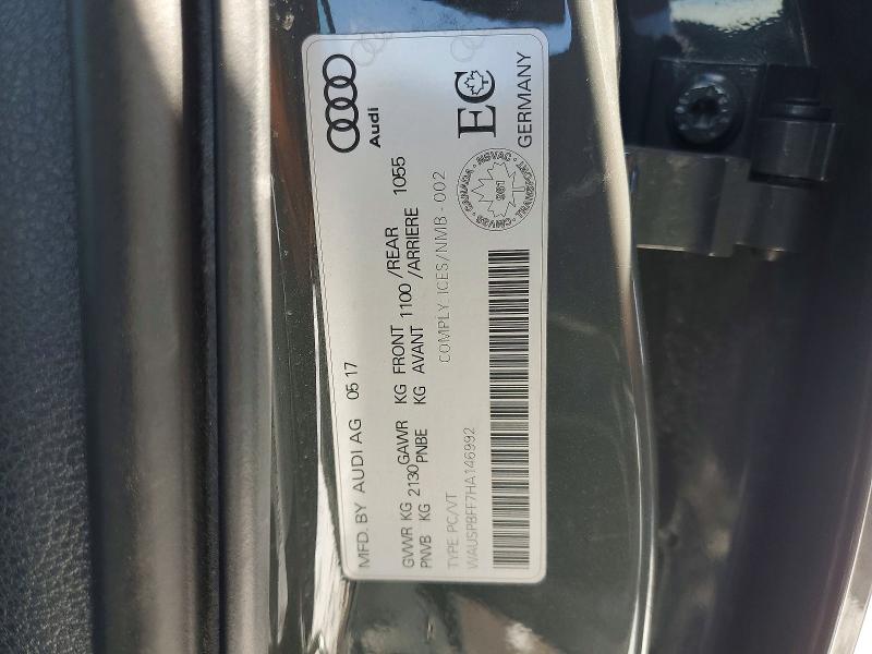 Продажа на аукционе авто 2017 Audi A3, vin: WAUSPBFF7HA146992, номер лота: 46742406