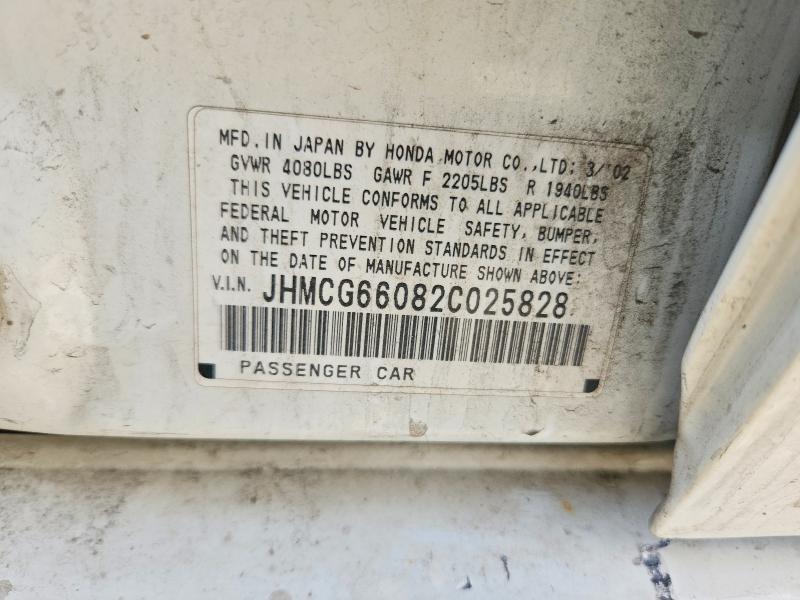 Aukcja sprzedaży 2002 Honda Accord, vin: JHMCG66082C025828, numer aukcji: 50787796