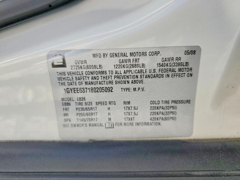 Aukcja sprzedaży 2008 Cadillac Srx, vin: 1GYEE637180205092, numer aukcji: 50195726