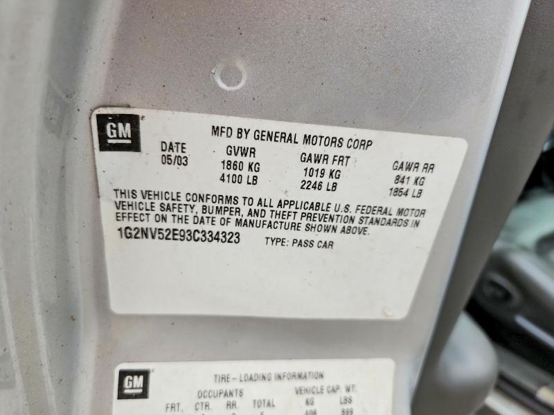 Aukcja sprzedaży 2003 Pontiac Grand Am, vin: 1G2NV52E93C334323, numer aukcji: 48719626