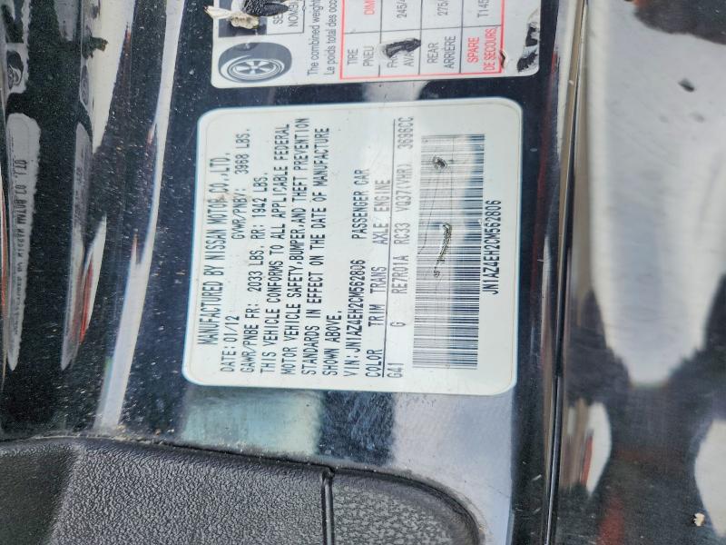 48334436 :رقم المزاد ، JN1AZ4EH2CM562806 vin ، 2012 Nissan 370z مزاد بيع