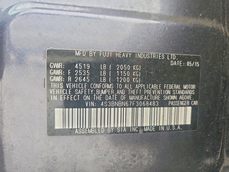 Aukcja sprzedaży 2015 Subaru Legacy, vin: 4S3BNBN67F3068483, numer aukcji: 50763816