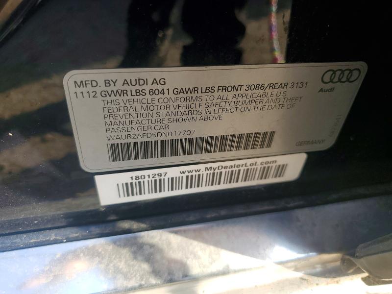 Aukcja sprzedaży 2013 Audi A8, vin: WAUR2AFD5DN017707, numer aukcji: 50828206