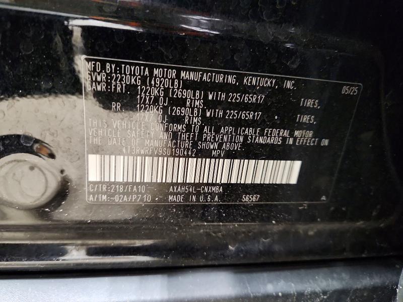 49436486 :رقم المزاد ، 4T3RWRFV9SU190442 vin ، 2025 Toyota Rav4 Hybrid مزاد بيع