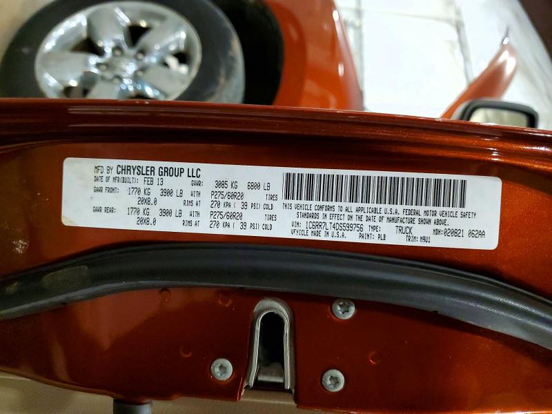 Aukcja sprzedaży 2013 Ram 1500, vin: 1C6RR7LT4DS599756, numer aukcji: 48920636