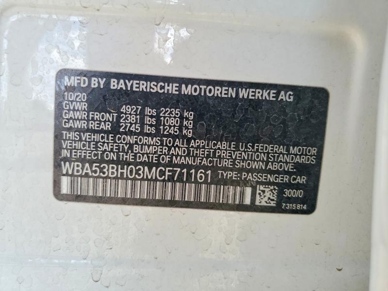 Продажа на аукционе авто 2021 Bmw 530, vin: WBA53BH03MCF71161, номер лота: 48353246