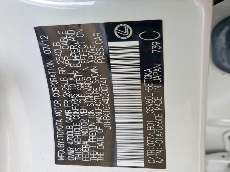 Продажа на аукционе авто 2013 Lexus Es, vin: JTHBK1GG4D2007411, номер лота: 49464886