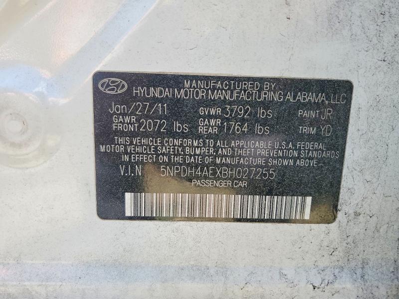 48679786 :رقم المزاد ، 5NPDH4AEXBH027255 vin ، 2011 Hyundai Elantra مزاد بيع