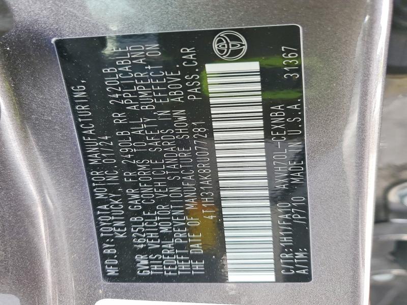 Продажа на аукционе авто 2024 Toyota Camry, vin: 4T1H31AK8RU077281, номер лота: 51339586