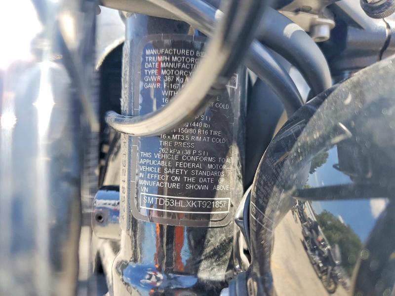 Продажа на аукционе авто 2019 Triumph Motorcycle Bonneville, vin: SMTD53HLXKT921857, номер лота: 49036456
