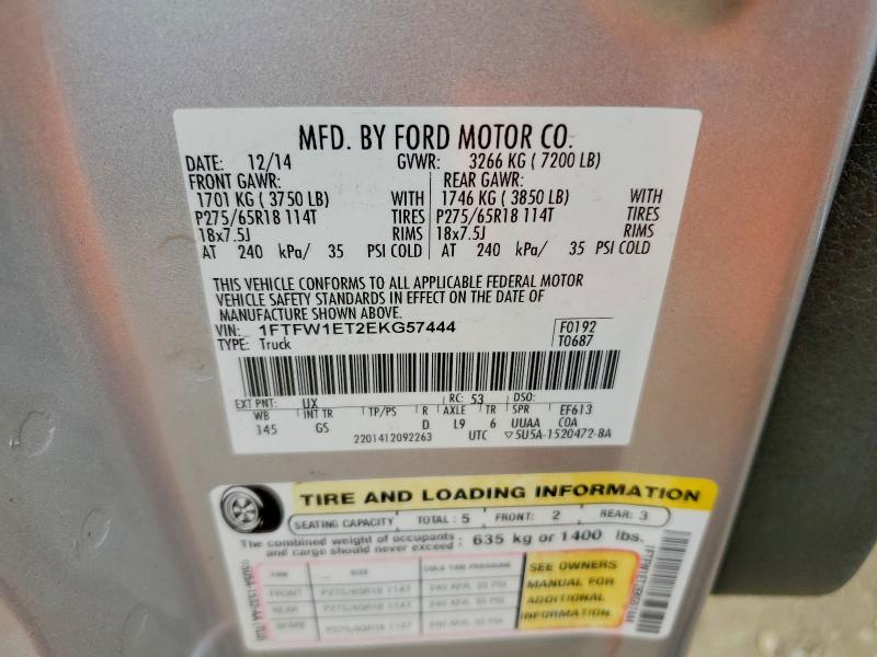 Aukcja sprzedaży 2014 Ford F150, vin: 1FTFW1ET2EKG57444, numer aukcji: 51250006