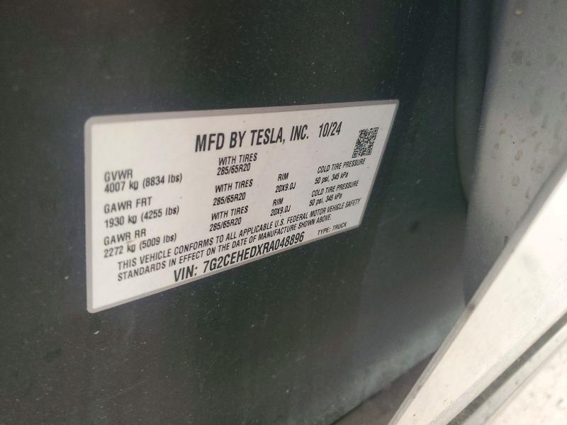 Aukcja sprzedaży 2024 Tesla Cybertruck, vin: 7G2CEHEDXRA048896, numer aukcji: 50554536