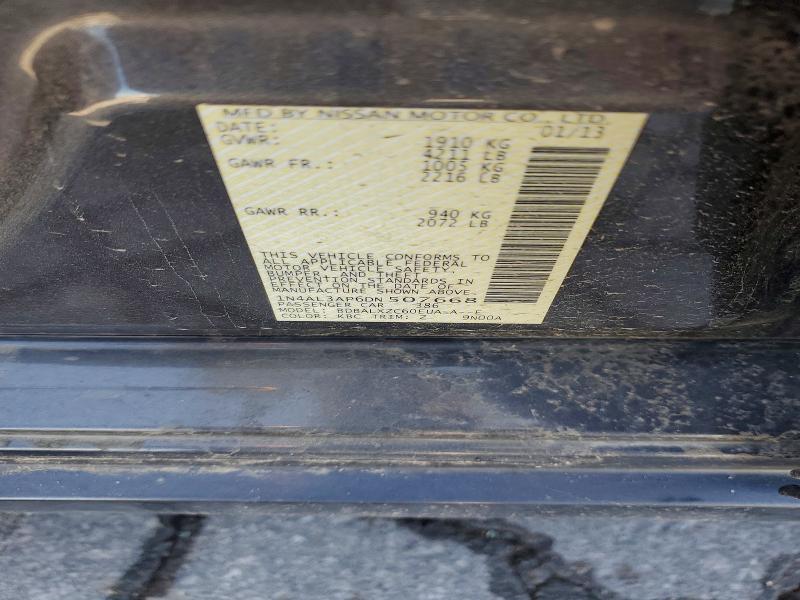 2013 Nissan Altima მანქანა იყიდება აუქციონზე, vin: 1N4AL3AP6DN507668, აუქციონის ნომერი: 49706836
