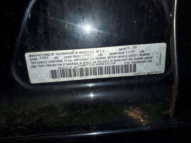 Продаж на аукціоні авто 2005 Volkswagen New Jetta, vin: 3VWPF71K45M615108, номер лоту: 50430086
