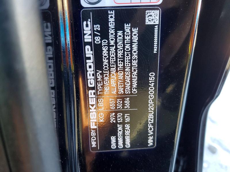 Продаж на аукціоні авто 2023 Fisker Ocean, vin: VCF1ZBU20PG004150, номер лоту: 48542976