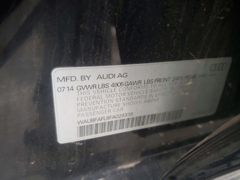 50850686 :رقم المزاد ، WAUBFAFL8FA029339 vin ، 2015 Audi A4 مزاد بيع