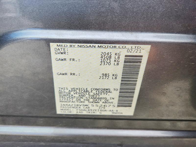 Продажа на аукционе авто 2021 Nissan Leaf, vin: 1N4AZ1BV3MC552675, номер лота: 49667306