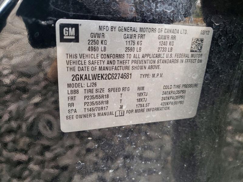 Продаж на аукціоні авто 2012 Gmc Terrain, vin: 2GKALWEK2C6274681, номер лоту: 50331246