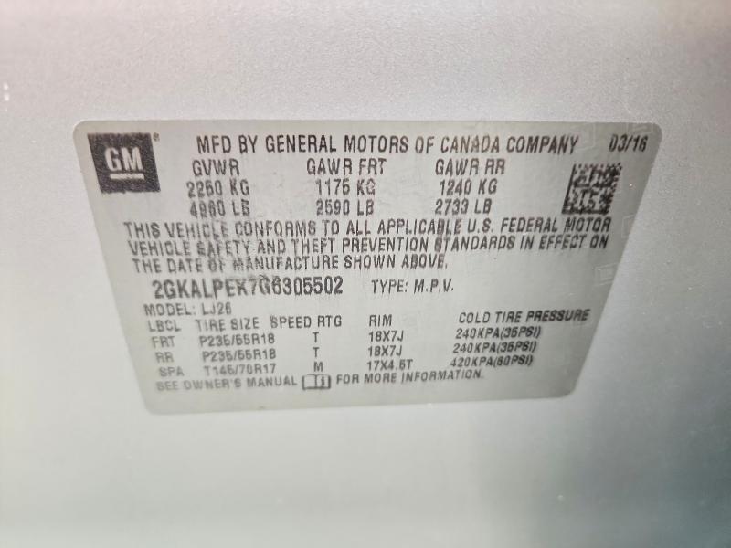 Продажа на аукционе авто 2016 Gmc Terrain, vin: 2GKALPEK7G6305502, номер лота: 49675556