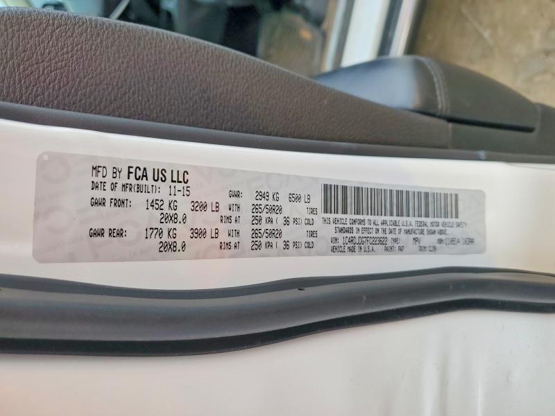 Продаж на аукціоні авто 2015 Dodge Durango, vin: 1C4RDJDG7FC223622, номер лоту: 48263536