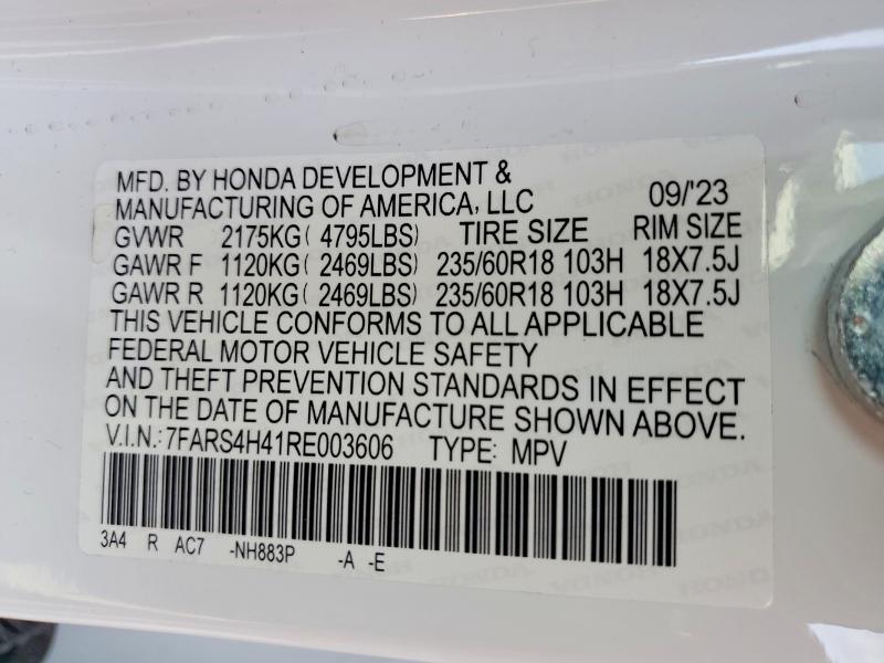 Aukcja sprzedaży 2024 Honda Cr-v, vin: 7FARS4H41RE003606, numer aukcji: 50222436