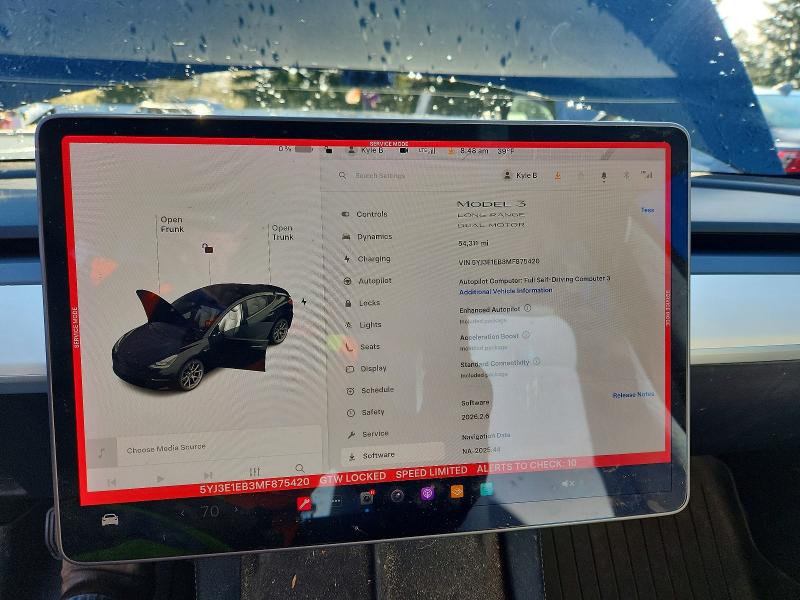 Продажа на аукционе авто 2021 Tesla Model 3, vin: 5YJ3E1EB3MF875420, номер лота: 50081796