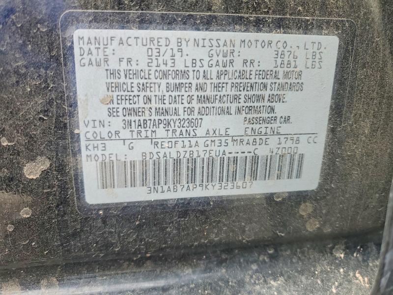 Aukcja sprzedaży 2019 Nissan Sentra, vin: 3N1AB7AP9KY323607, numer aukcji: 51864106