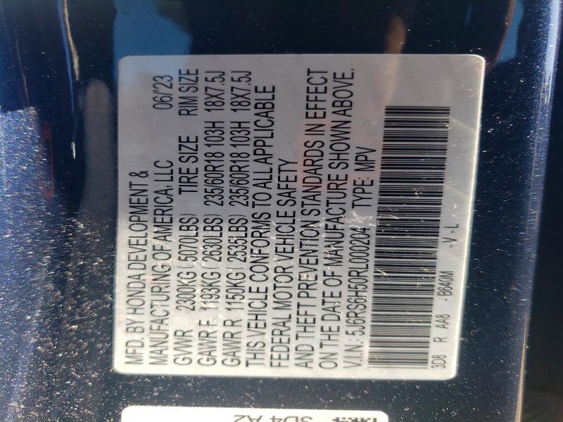 Продаж на аукціоні авто 2024 Honda Cr-v, vin: 5J6RS6H50RL000204, номер лоту: 51446806