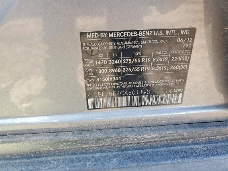 Продаж на аукціоні авто 2012 Mercedes-benz Gl, vin: 4JGBF7BE4CA801193, номер лоту: 50923686