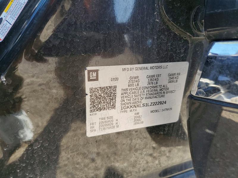 49496456 :رقم المزاد ، 1GKKNXLS1LZ222924 vin ، 2020 Gmc Acadia مزاد بيع