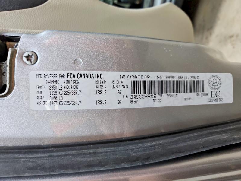 Aukcja sprzedaży 2017 Dodge Grand Caravan, vin: 2C4RDGBG2HR884183, numer aukcji: 48459016