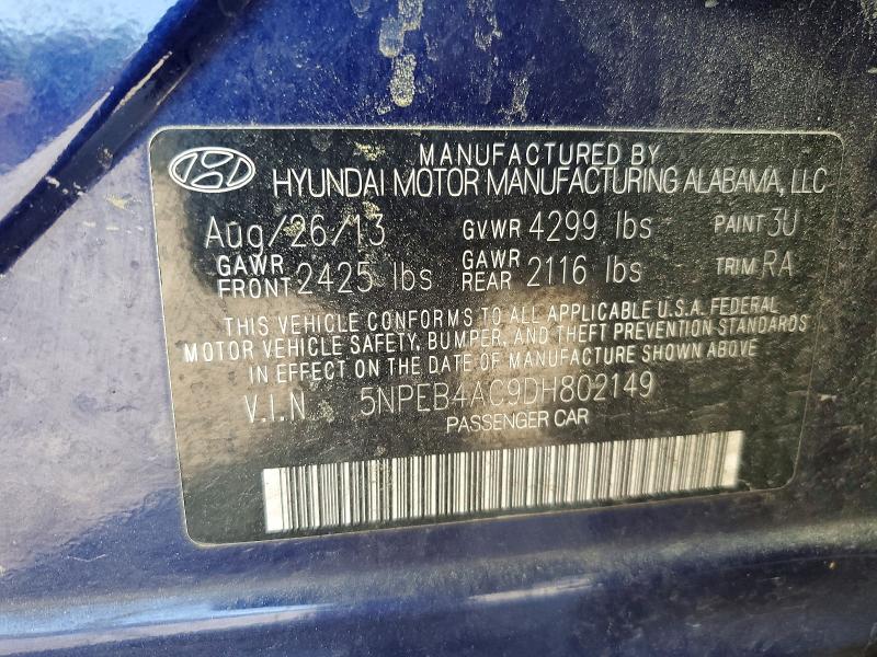 Продаж на аукціоні авто 2013 Hyundai Sonata, vin: 5NPEB4AC9DH802149, номер лоту: 51339316