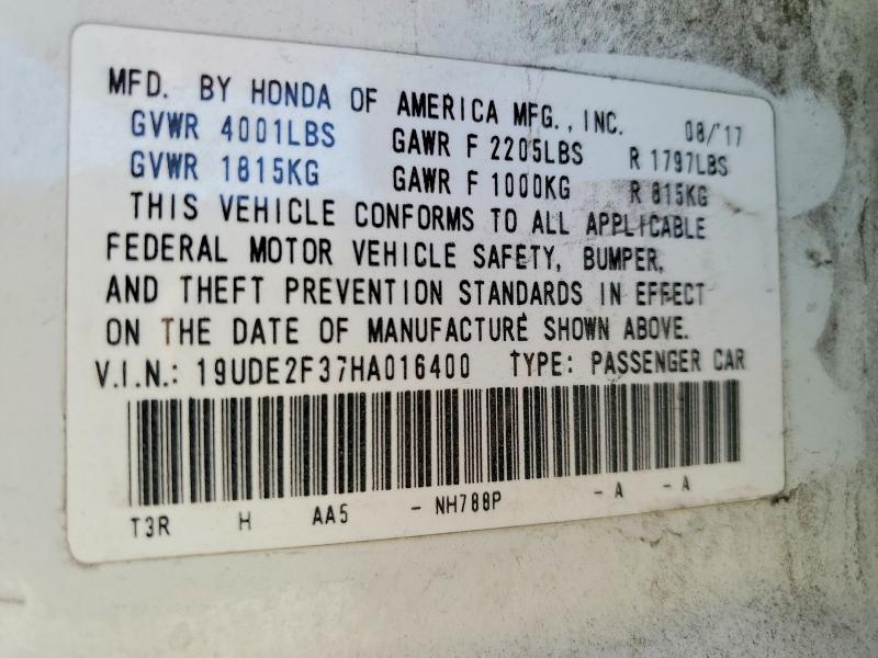 47506546 :رقم المزاد ، 19UDE2F37HA016400 vin ، 2017 Acura Ilx مزاد بيع