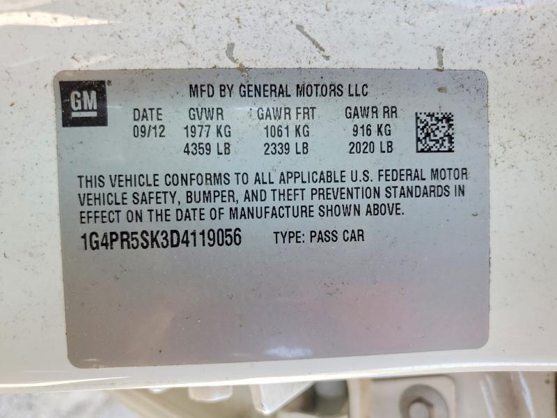 2013 Buick Verano მანქანა იყიდება აუქციონზე, vin: 1G4PR5SK3D4119056, აუქციონის ნომერი: 49593366
