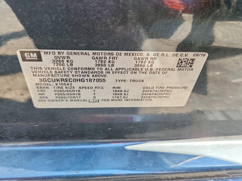 Продажа на аукционе авто 2017 Chevrolet Silverado, vin: 3GCUKREC0HG187055, номер лота: 50729106