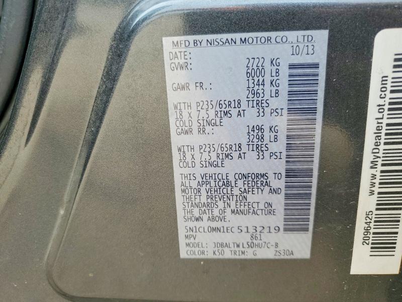 Aukcja sprzedaży 2014 Infiniti Qx60, vin: 5N1CL0MN1EC513219, numer aukcji: 52025106
